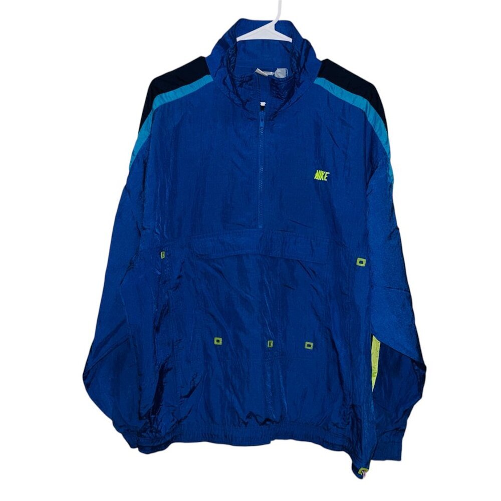 Vintage Nike Navy Blue Quarter Zip Windbreaker Jacket